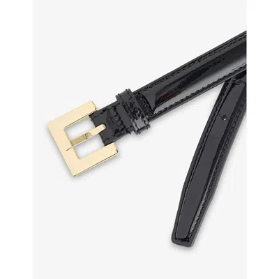 Anine Bing Womens Black Patent Nicola Leather Belt Xs