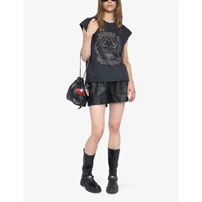 Zadig & Voltaire Skull Strass T-shirt In Black