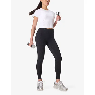 Sweaty Betty Womens All Day Abstract-pattern Stretch-woven Leggings Blckfad Zebra Emboss In Black