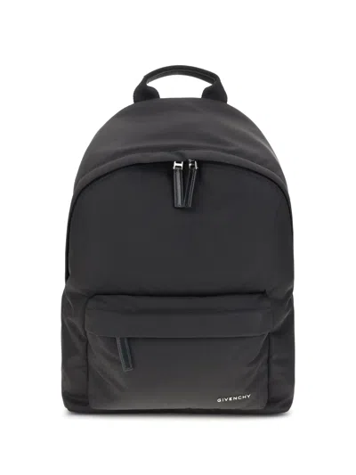 Givenchy Black Backpack With Adjustable Shoulder Straps And Logo On Front In Tech Fabric Man