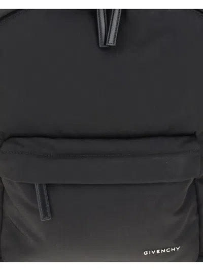 Givenchy Black Backpack With Adjustable Shoulder Straps And Logo On Front In Tech Fabric Man