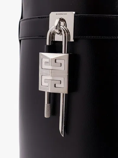 Givenchy Draped Design Black Boots With Pointed Toe And Signature Buckle In Black