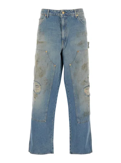 Golden Goose Deluxe Brand Men Marley Painter Cotton Jeans In Blue