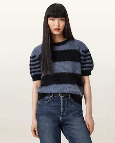 Allsaints Clem Striped Knitted T-shirt In Multi