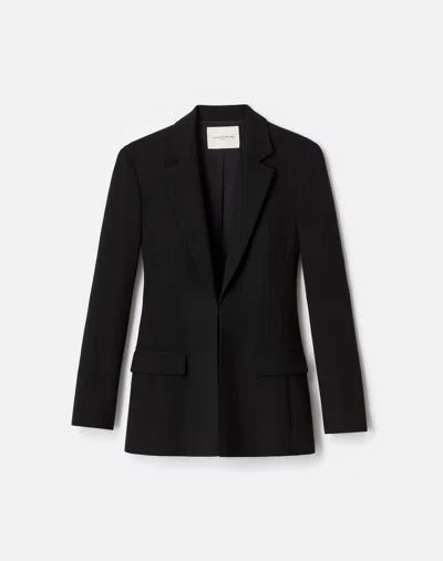 Lafayette 148 Responsible Wool Double Face Fitted Blazer In Black