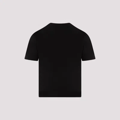 Jacquemus Cotton Stretch Crewneck Logo T-shirt In Black