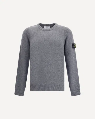 Stone Island Certified Virgin Wool Sweater In Gray