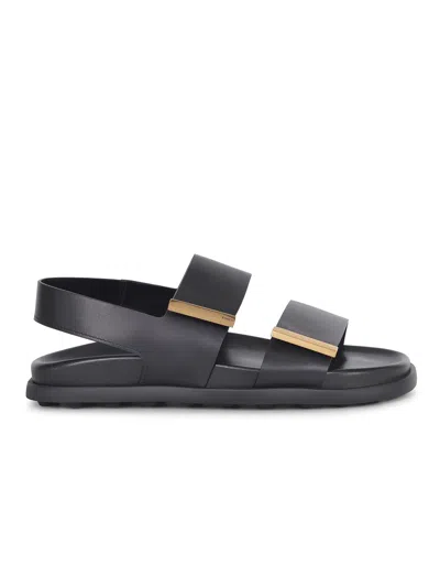 Tod's Leather Sandals In Black