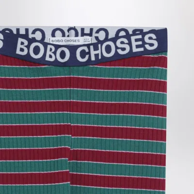 Bobo Choses Ribbed Striped Cotton Leggings In Multi