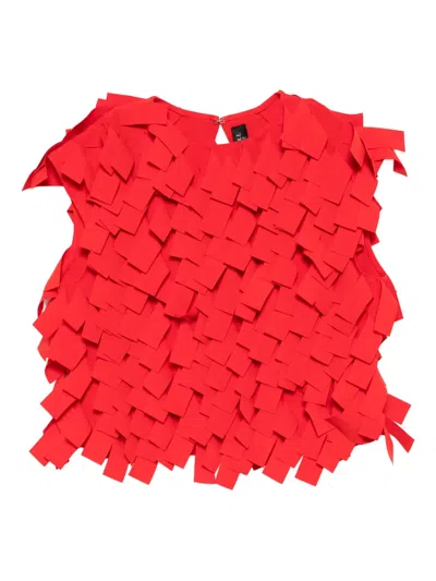 A.w.a.k.e. A. W.a. K.e. Mode Open Back Top With Rectangle Detail Red In Red