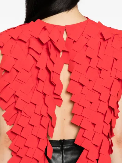 A.w.a.k.e. A. W.a. K.e. Mode Open Back Top With Rectangle Detail Red In Red