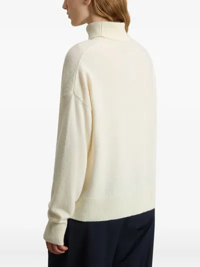 Woolrich Ribbed Cashmere Blend Sweater With Turtleneck In Animal Print