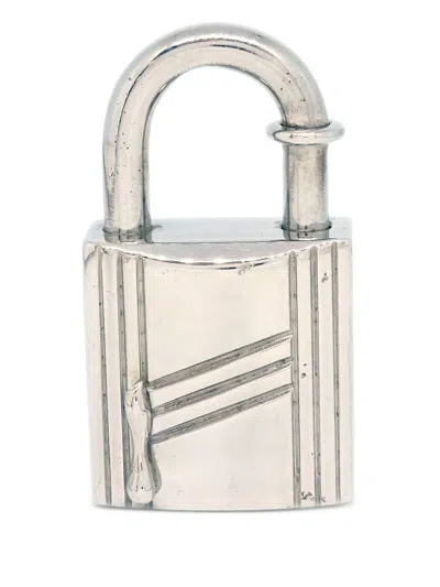 Pre-owned Hermes 1998 Année Arbre Padlock In Silver