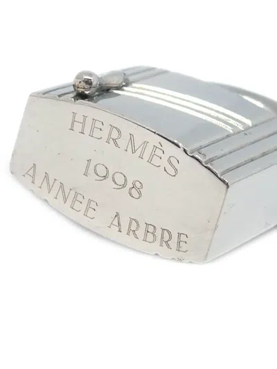 Pre-owned Hermes 1998 Année Arbre Padlock In Silver