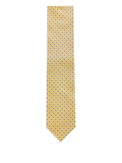 Corneliani Geometric-pattern Tie In Yellow