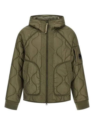 C.p. Company C.p.company Padded Jacket With Adjustable Hood In Green