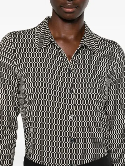 Marc O'polo Geometric-pattern Button Shirt In Black