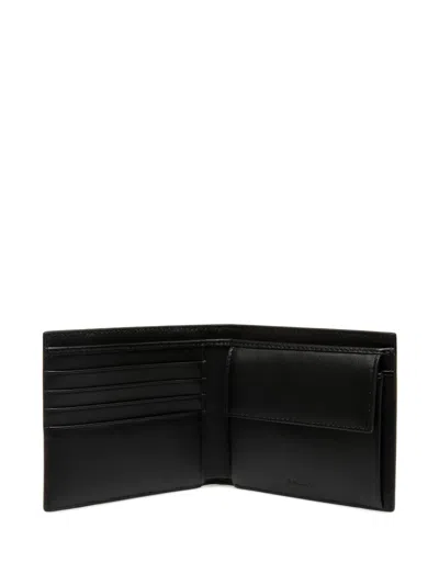 Bally Block Texture Bi-fold Wallet In Black