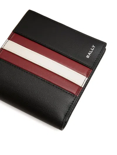 Bally Block Texture Bi-fold Wallet In Black