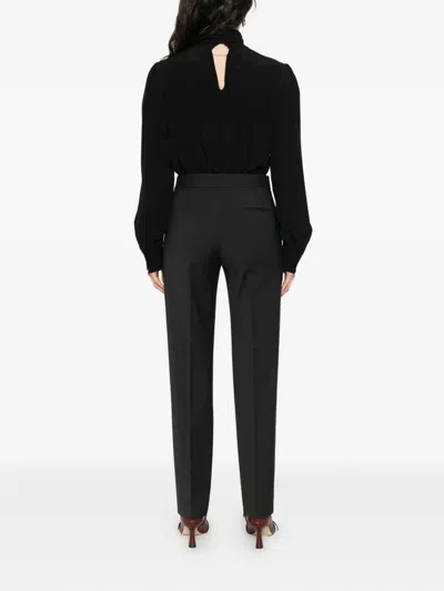 Alberta Ferretti Tailored Grey Trousers With Zip Closure In Black