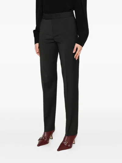 Alberta Ferretti Tailored Grey Trousers With Zip Closure In Black