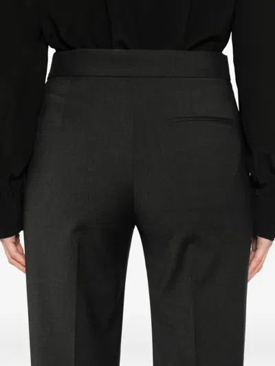 Alberta Ferretti Tailored Grey Trousers With Zip Closure In Black