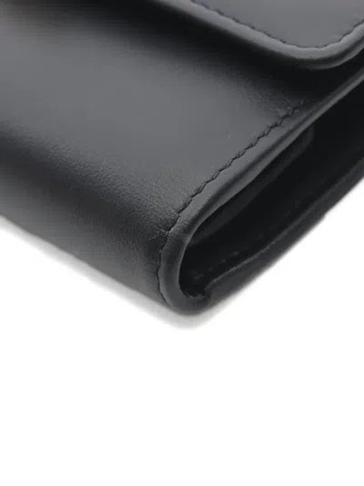 Pre-owned Miu Miu 2020s Softy Metal Tri-fold Wallet In Black