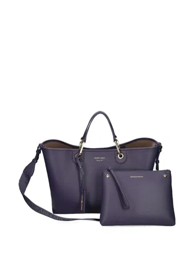 Emporio Armani Myea Medium Shopping Bag In Blue