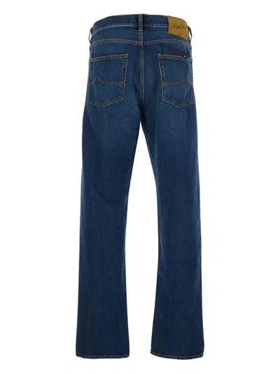 Jacob Cohen Sean Embroidered-pocket Jeans In Blue
