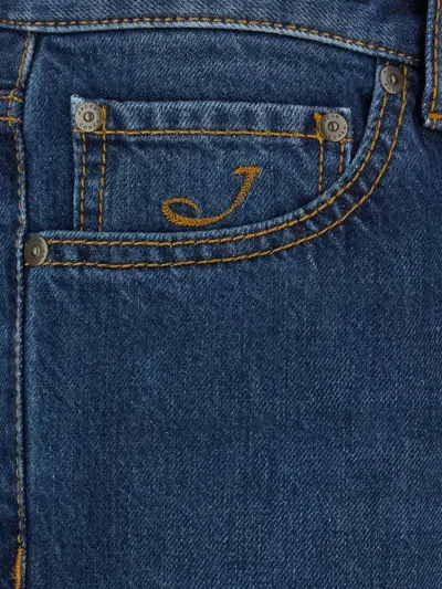 Jacob Cohen Sean Embroidered-pocket Jeans In Blue