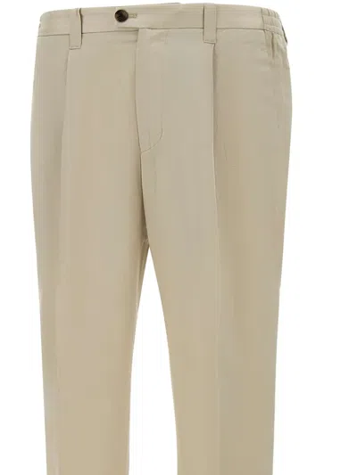 Devore Pleated-front Trousers In Neutral