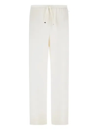 Herno Resort Trousers In Cotton Feel With Drawstring In Brown