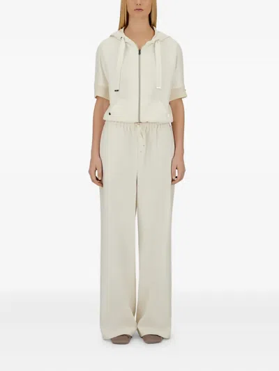 Herno Resort Trousers In Cotton Feel With Drawstring In Brown