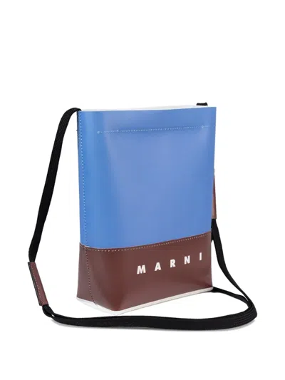 Marni Borsa A Tracolla Con Logo Colorblock In Blue