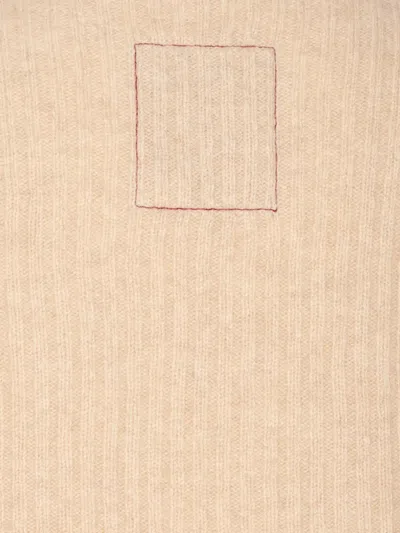 Uma Wang High Neck Turtleneck Knitwear With Distressed Ribbed Texture In Multi