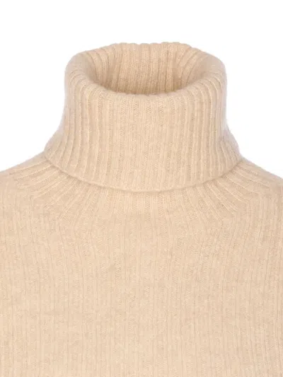 Uma Wang High Neck Turtleneck Knitwear With Distressed Ribbed Texture In Multi
