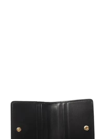 Pre-owned Miu Miu 2020s Matelasse Leather Card Case In Black