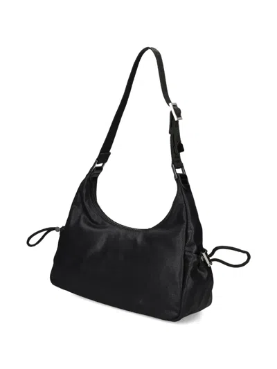 Karl Lagerfeld Jeans Small Utility Coated Denim Shoulder Bag In Black