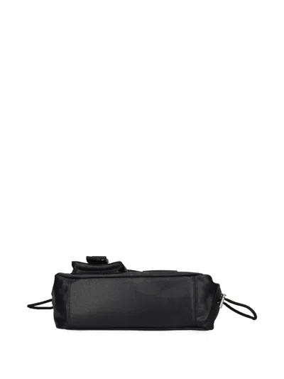 Karl Lagerfeld Jeans Small Utility Coated Denim Shoulder Bag In Black