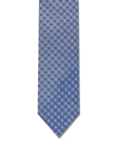 Corneliani Geometric-pattern Tie In Blue