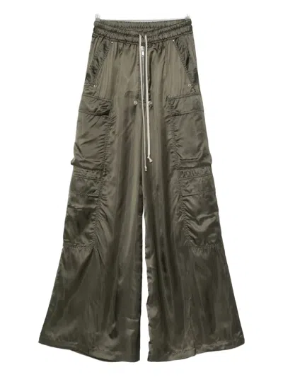 Rick Owens Wide Leg Trousers Elasticated Waistband In Green