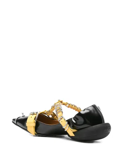 13 09 Sr Patsy Pointed-toe Buckled Ballet Flats In Black