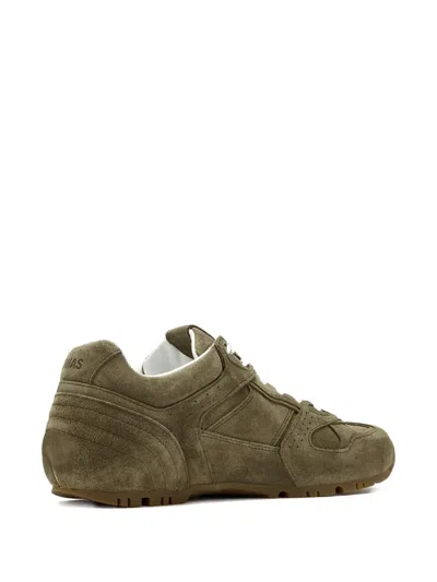 Alohas Tb.56 Suede Cream Leather Sneakers In Green