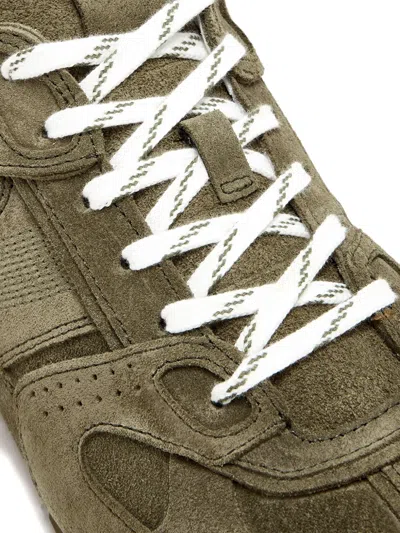 Alohas Tb.56 Suede Cream Leather Sneakers In Green