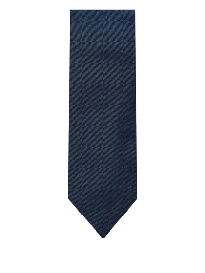 Corneliani Textured Silk Tie In Blue