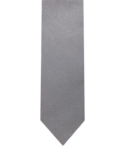 Corneliani Textured Silk Tie In Gray