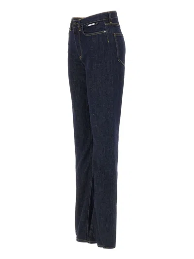 Iceberg Embossed Patch Denim Jeans In Blue