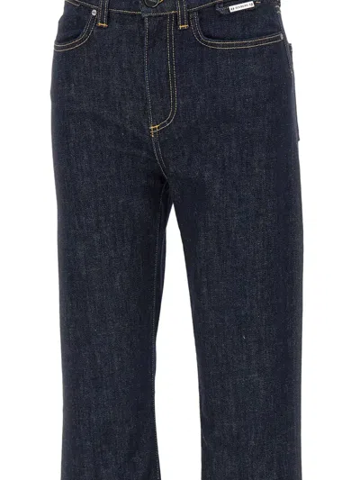 Iceberg Embossed Patch Denim Jeans In Blue