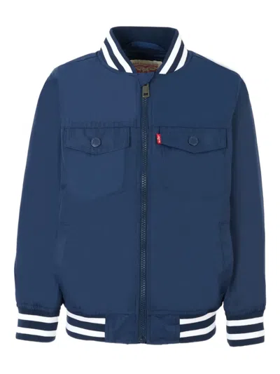 口袋细节罗纹边饰飞行员夹克