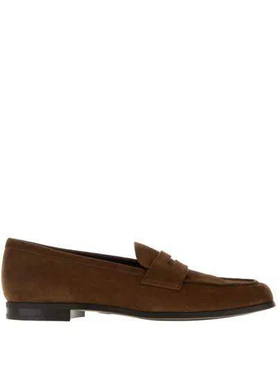 Church's Natalie Loafers In Suede Finish In Brown